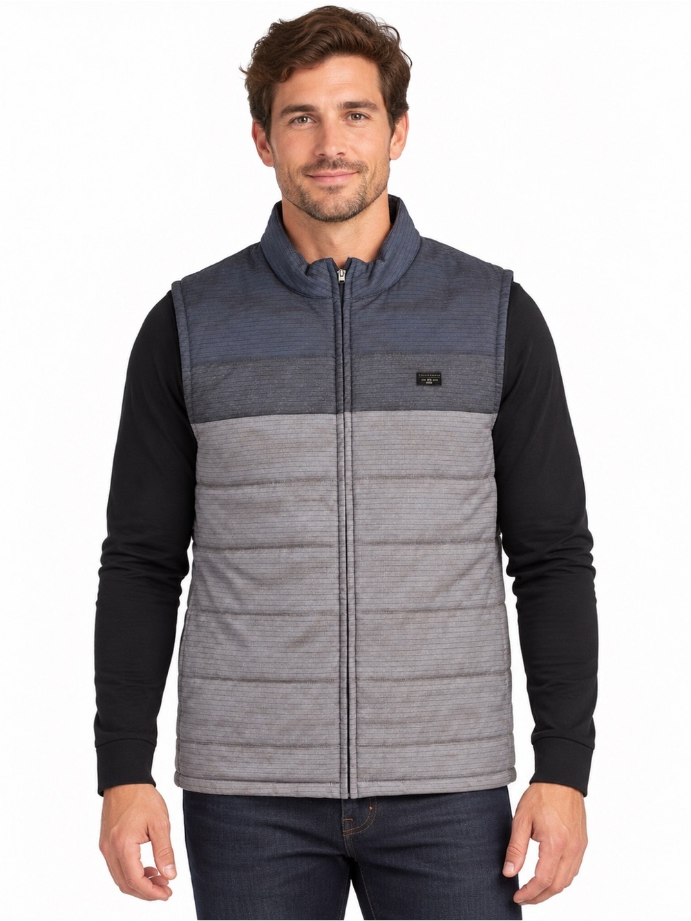 Pradera Golf Course Travis Mathew Jacket Vest Mens SZ XL Gray Full Zip Lined